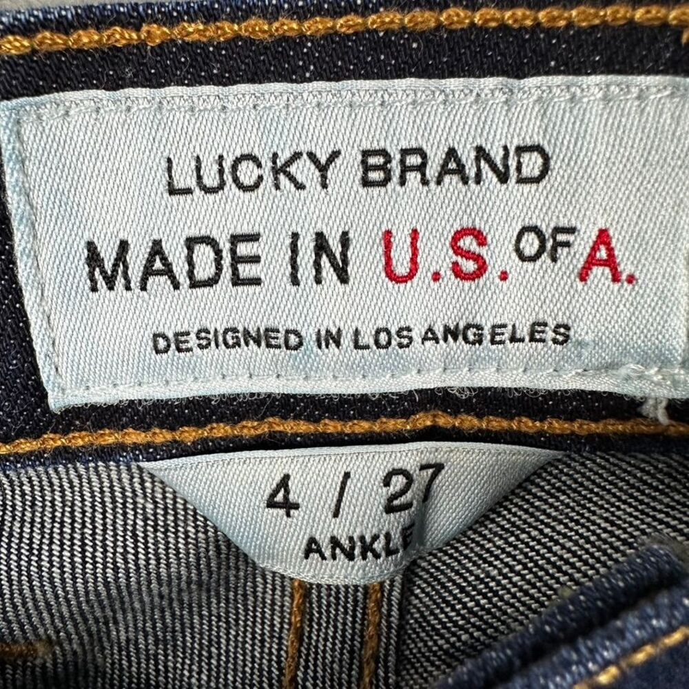 Lucky Brand Dark Wash Ankle Skinny Jeans Made in USA Designer Denim Size 4/27 - Picture 3 of 14